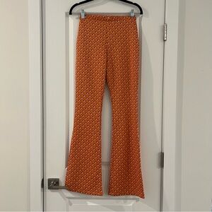 NWT Orange Zara Patterned Bellbottoms